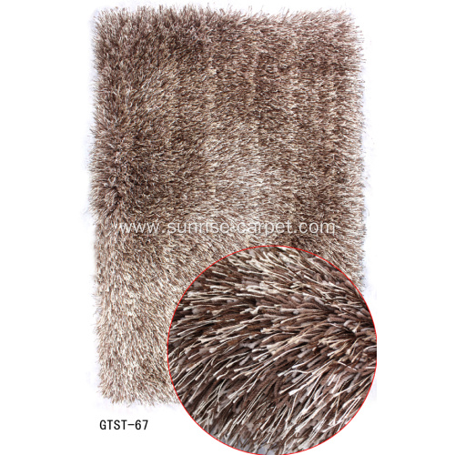 Elactic And Silk Shaggy Rug